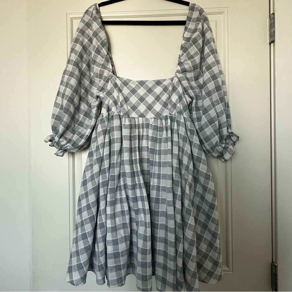 Storia Gray Checkered Dress